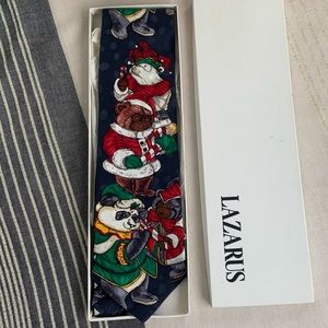 Vintage 90’s Addiction Christmas Bears Silk Tie